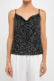 exquisite non-stretch 3-colors solid color sling sequined vest_Black