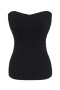 casual high stretch 6-colors tube-top tight with zip-up vest size run small_Black