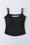 casual slight stretch 7 colors sling hollow with padded vest size run small_Black