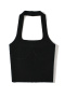 casual high stretch 6-colors knitted halter neck tight vest size run small_Black