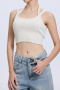 casual high stretch 6-colors knitted halter neck sling tight vest size run small_Black_Orange_Green_Blue_Beige