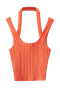 casual high stretch 6-colors knitted halter neck sling tight vest size run small_Black_Orange