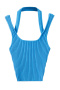 casual high stretch 6-colors knitted halter neck sling tight vest size run small_Black_Orange_Green_Blue