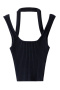 casual high stretch 6-colors knitted halter neck sling tight vest size run small_Black