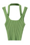 casual high stretch 6-colors knitted halter neck sling tight vest size run small_Black_Orange_Green