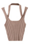 casual high stretch 6-colors knitted halter neck sling tight vest size run small_Black_Orange_Green_Blue_Beige_Khaki