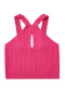 casual high stretch solid color knitted sling jacquard vest size run small_Black_White_Magenta