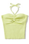 casual slight stretch halter neck drawstring hollow knitted vest size run small_Black_Orange_Light Green