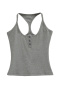 casual slight stretch 7-color solid color slim breathable vest size run small_White_Gray
