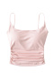 sexy slight stretch 8colors solid color shirring padded tank top(size run small)_Black_White_Gray_Pink_Light Pink