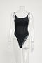 sexy slight stretch 6 colors padded sling bodysuit(size run small)_Black