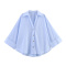 casual non-stretch solid color 4 colors v-neck blouses_White_Magenta_Sky Blue