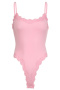 sexy slight stretch 5 colors lace trim v-neck sling bodysuit_Black_Pink