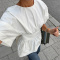 exquisite non-stretch cotton backless solid color blouses_White
