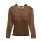 sexy slight stretch crew neck stitching mesh padded top(size run small)_Black_White_Pink_Beige_Brown