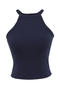 casual slight stretch 7 colors crew neck padded tank top(size run small)_Black_Pink_Yellow_Sky Blue_Dark Blue