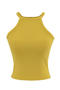 casual slight stretch 7 colors crew neck padded tank top(size run small)_Black_Pink_Yellow