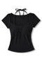 casual slight stretch 7 colors halter-neck padded top(size run small)_Black