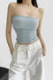 sexy slight stretch 5 colors tube design padded tank top(size run small)_Black_White_Gray_Sky Blue