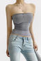 sexy slight stretch 5 colors tube design padded tank top(size run small)_Black_White_Gray