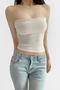 sexy slight stretch 5 colors tube design padded tank top(size run small)_Black_White