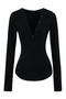 casual slight stretch hooded lace trim t-shirts(size run small)_Black