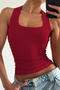 stylish slight stretch 11 colors all-match slim vest_Black_White_Pink_Red