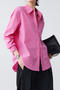 casual non-stretch 11 colors lapel button blouses(size run small)_Black_White_Gray_Pink_Magenta