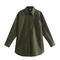 casual non-stretch 11 colors lapel button blouses(size run small)_Black_White_Gray_Pink_Magenta_Orange_Green_Dark Green