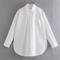 casual non-stretch 11 colors lapel button blouses(size run small)_Black_White
