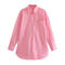 casual non-stretch 11 colors lapel button blouses(size run small)_Black_White_Gray_Pink