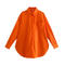 casual non-stretch 11 colors lapel button blouses(size run small)_Black_White_Gray_Pink_Magenta_Orange