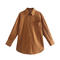 casual non-stretch 11 colors lapel button blouses(size run small)_Black_White_Gray_Pink_Magenta_Orange_Green_Dark Green_Sky Blue_Blue_Brown