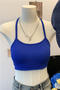 slight stretch halter-neck solid color padded tank top(suitable for 88-132lbs)_Black_White_Red_Magenta_Yellow_Blue