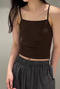 sexy slight stretch solid color sling padded tank top(suitable for 88-132lbs)_Black_White_Pink_Yellow_Khaki _Brown