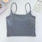 sexy slight stretch 5 colors hollow padded tank top(suitable for 88-132lbs)_Black_White_Gray
