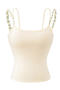 sexy slight stretch flower embroidery sling padded tank top(size run small)_White_Gray_Pink_Sky Blue_Beige