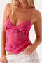 sexy slight stretch 6-colors sling beaded sequins decor large backless vest_Pink_Red_Magenta