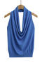 sexy slight stretch halter-neck 5 colors tank top(size run small)_Black_White_Pink_Blue