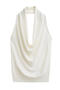 sexy slight stretch halter-neck 5 colors tank top(size run small)_Black_White