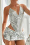 sexy non-stretch 5 colors metal sequins halter neck music festival party vest_Black_Red_Rose Red_Gold_Silver