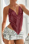 sexy non-stretch 5 colors metal sequins halter neck music festival party vest_Black_Red_Rose Red