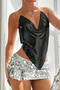 sexy non-stretch 5 colors metal sequins halter neck music festival party vest_Black