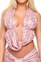 sexy slight stretch sequin decor swing collar halter-neck vest(only top)_Pink