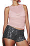 sexy slight stretch see-through mesh slim vest_Black_Pink
