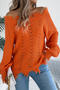 stylish slight stretch knitted 3 colors off shoulder raw edge all-match sweater_Black_White_Orange