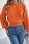 casual slight stretch twist knitted 5 colors lantern sleeve all-match sweater_Black_White_Rose Red_Yellow_Orange