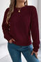 halloween stylish slight stretch cut out knitted 3 colors all-match sweater_Rose Red