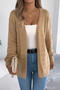 casual slight stretch cutout knitted long sleeve outerwear sweater(no underwear)_White_Rose Red_Khaki 