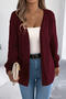 casual slight stretch cutout knitted long sleeve outerwear sweater(no underwear)_White_Rose Red